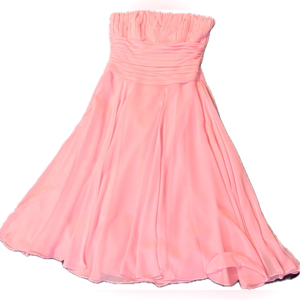 B2 Pink flowy strapless dress Size 12